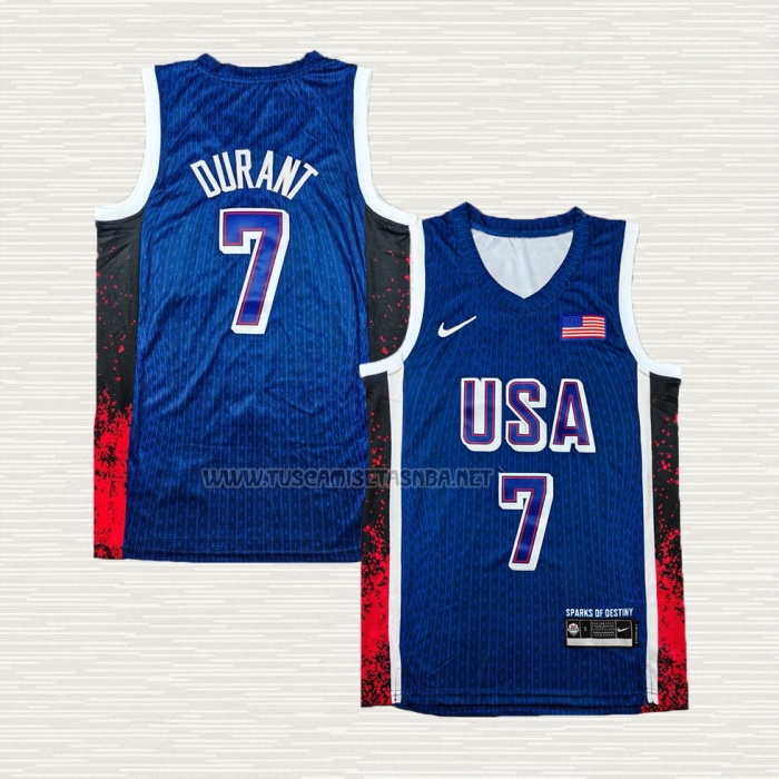 Camiseta Kevin Durant NO 7 USA 2024 Azul